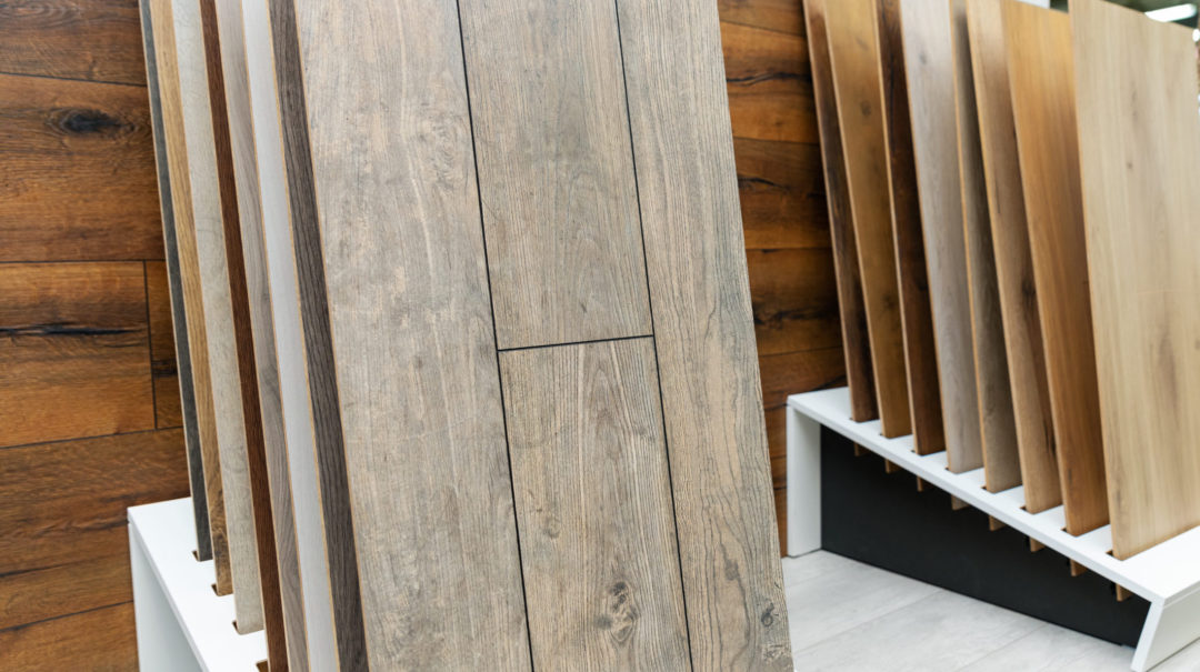 home improvement - laminate flooring samples in a shop