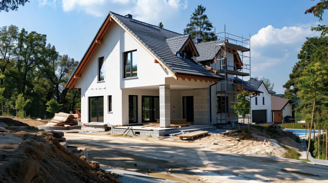 Projet de  belle maison moderne en phase de construction de rénovation et d'aménagement