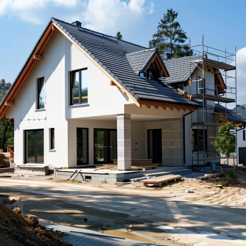 Projet de  belle maison moderne en phase de construction de rénovation et d'aménagement