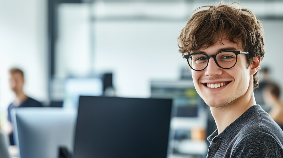 Webentwickler an seinem Arbeitsplatz