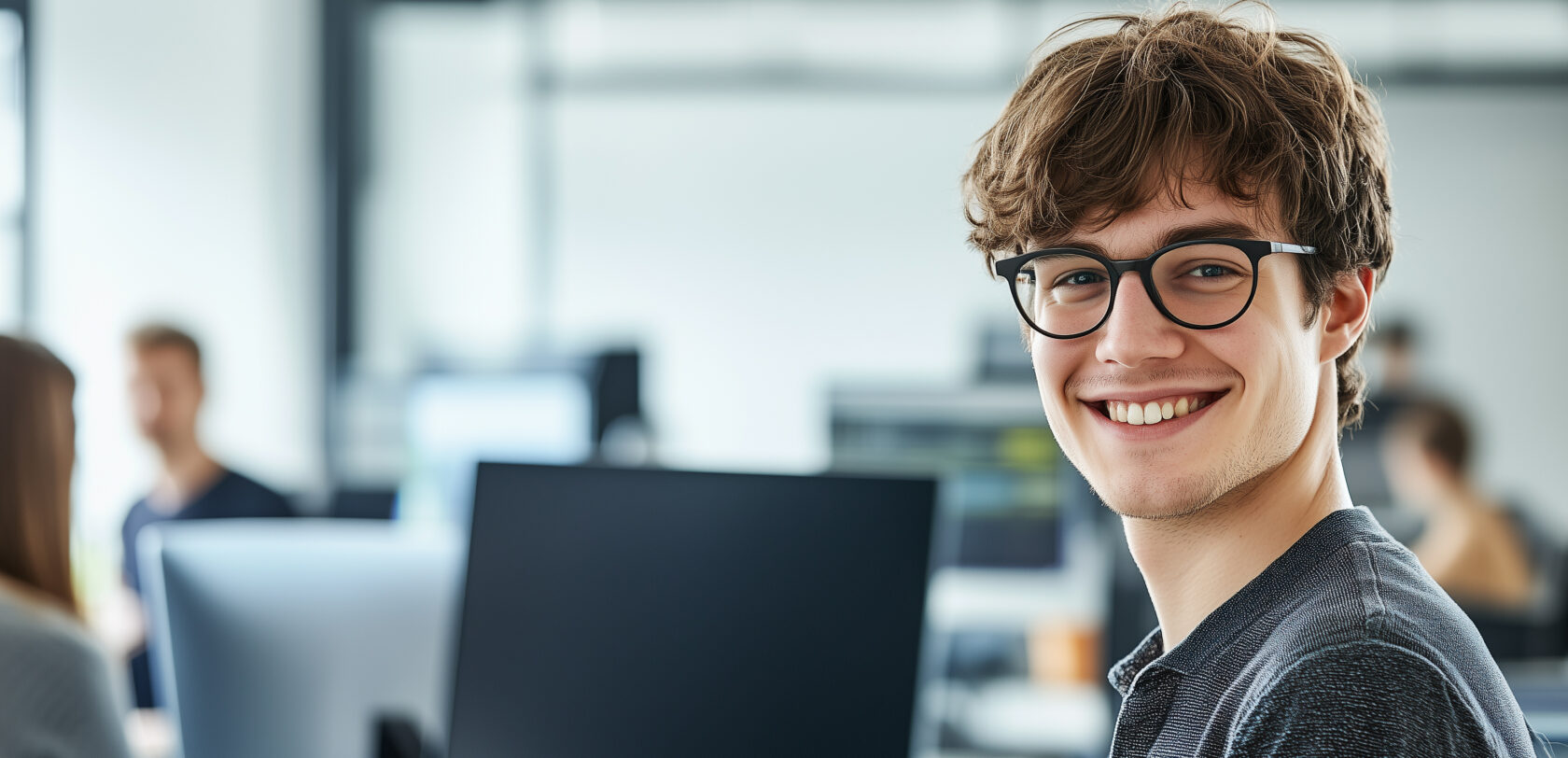 Webentwickler an seinem Arbeitsplatz